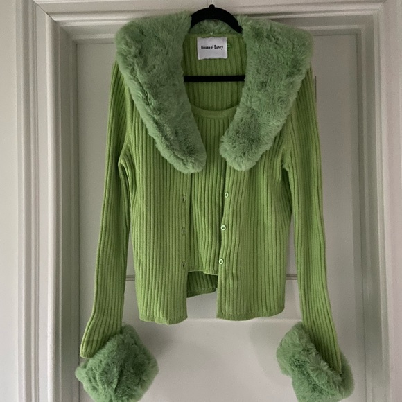 House of Sunny Sweaters - House of Sunny Peggy Cardigan Sweater Set Size UK 10 / US 6 Green